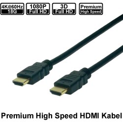 Premium High Speed HDMI-Kabel mit Ethernet Channel - für 4K/ UHD Auflösungen und HDMI2.0-Signale