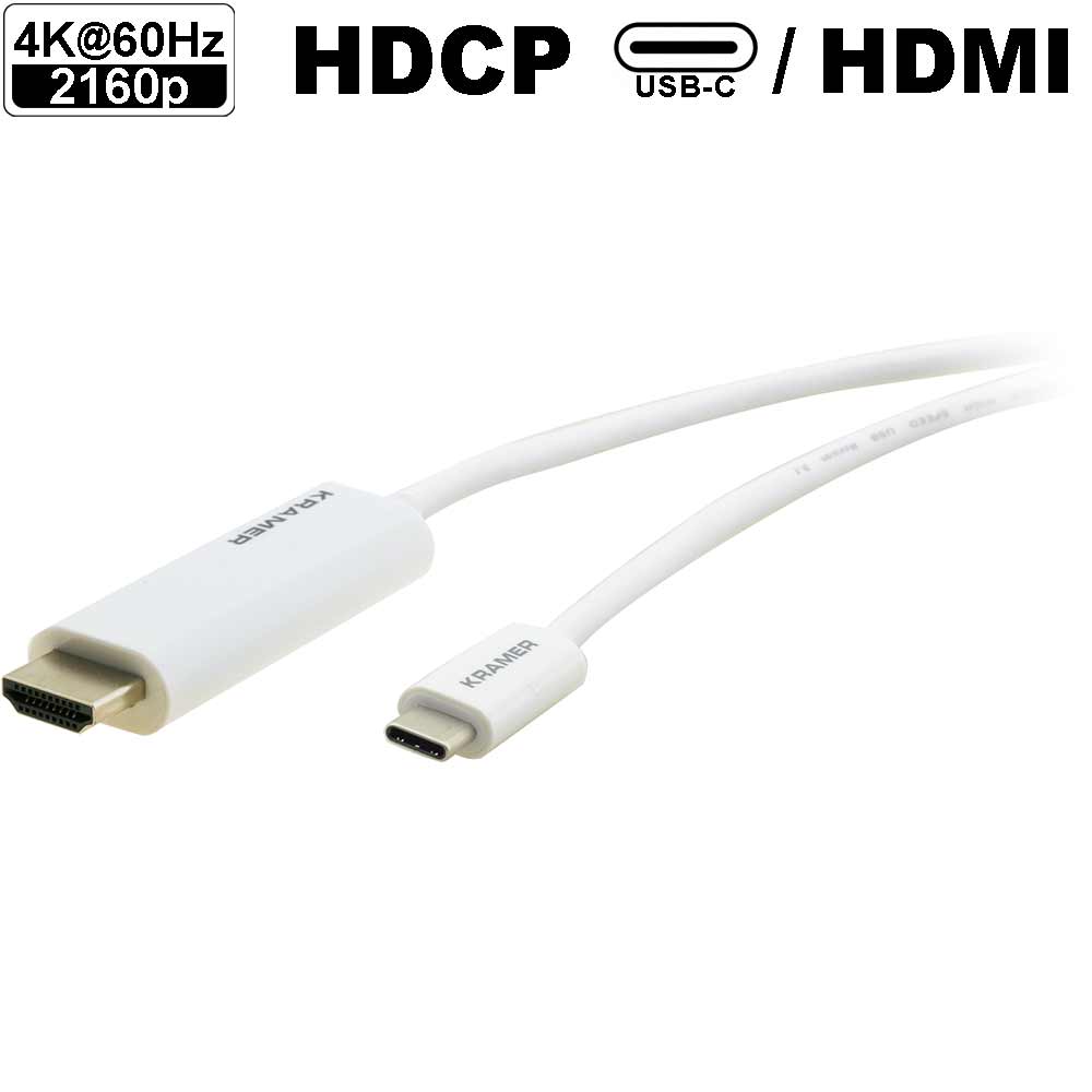 Kramer C-USBC/HM: USB-C / HDMI Kabel - Adapterkabel von USB-C auf HDMI Stecker - Ideal zum Verbinden von USB-C fähigen Geräten wie z.B. Tablet oder Notebook mit HDMI Displays 