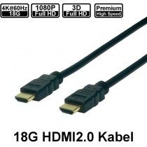 Premium HighSpeed HDMI 2.0 Kabel, 4K60, 18G - HDMI Stecker / HDMI Stecker