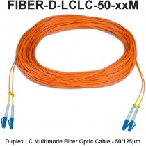 LC-LC Duplex Multimode Fiber Patch Cable, 50 Micron