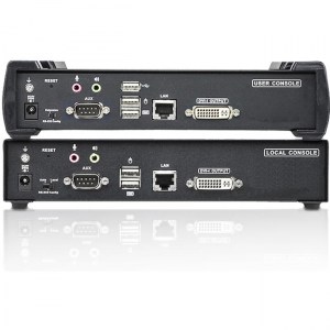 An der Rückseite des Senders und des Empfängers befindet sich jeweils ein DVI-I Ausgang, so dass Sie mit dieser KVM IP Verlängerung DVI-Display-Systeme verlängern und das Bild auch lokal sehen können.