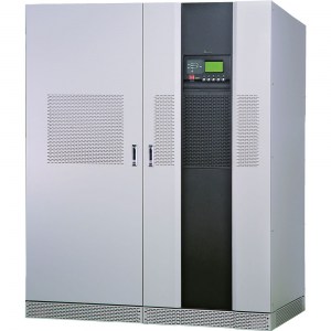 Delta Ultron NT-500: Das 500 kVA Modell besteht aus zwei Schränken: Wechselrichter (Breite = 1100 mm, 1760 kg) und Gleichrichter (Breite = 800 mm, 650 kg).