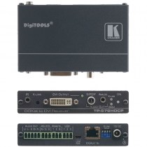 Der Kramer TP-578HDCP ist ein DGKat Twisted Pair Empfänger für DVI (HDCP) , IR und Steuersignale. Er empfängt ein DGKat Twisted Pair Signal von einem kompatiblen DGKat-Sender und dekodiert dies in DVI (mit HDCP und Audio) , symmetrisch und unsymmetrisch