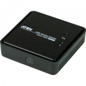Der kompakte Receiver (VE809R) des HDMI Wireless Extender Systems VE809 von ATEN empfängt das HDMI Signal des Senders auf der 5 GHz Frequenz. Die Entfernung zwischen Sender und Empfänger kann bis zu 30m betragen.