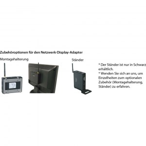 Zubehöroptionen für den Netzwerk-Display-Adapter SX-ND4050G: Montagehalterung und Ständer