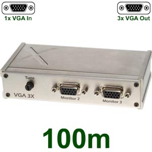 6swaPs VGA3X:  3-Port Videosplitter mit Booster