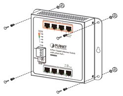 Skizze zur Befestigung des Gigabit Ethernet Switch WGS-804HP per Magneten
