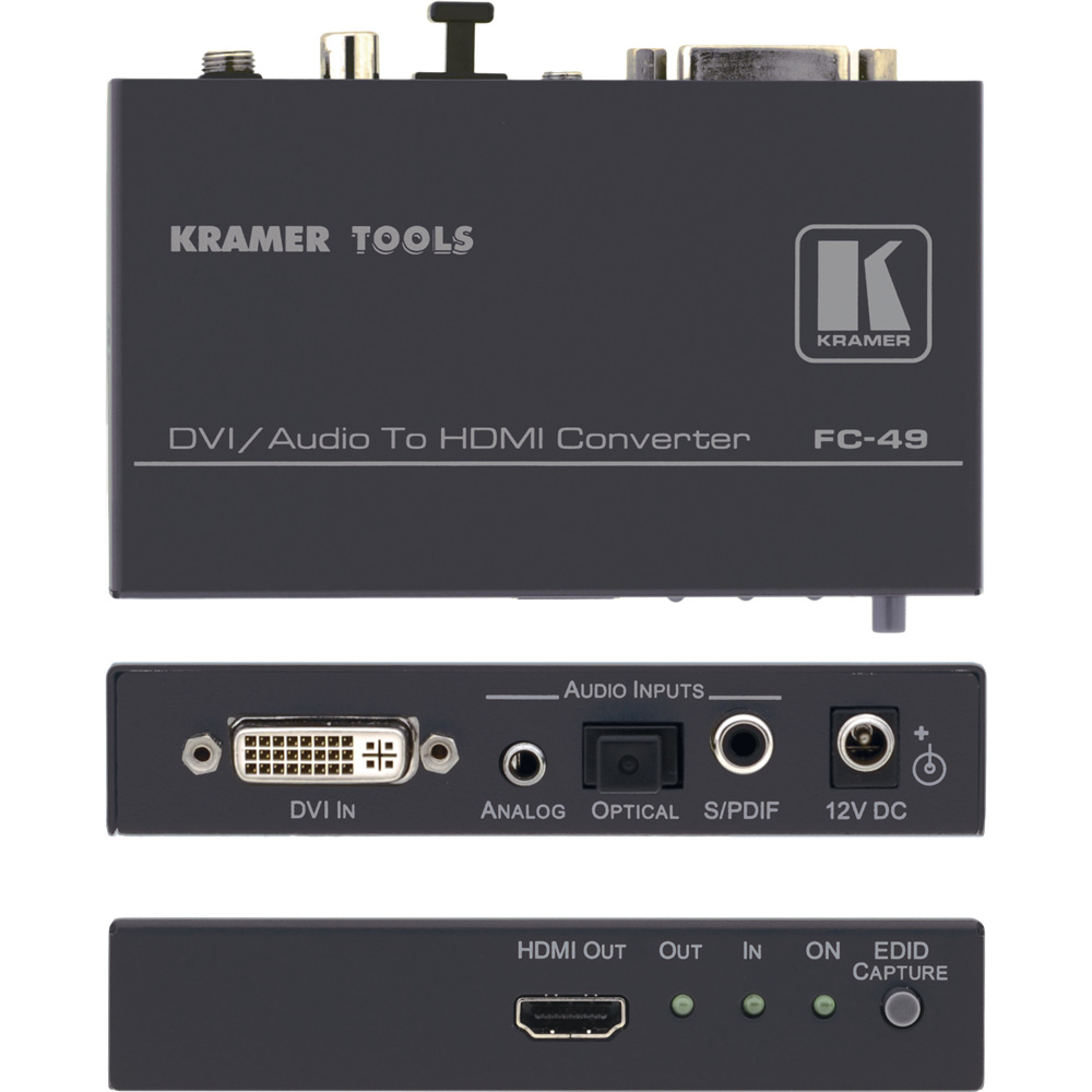 Kramer FC49 Formatwandler DVI & Audio zu HDMI Konverter & Audio Embedder
