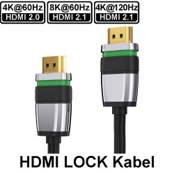 HDMI LOCK Kabel - HDMI Kabel mit verriegelbaren Steckern