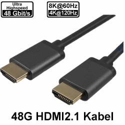 Ultra High Speed HDMI Kabel erfüllen die strengen HDMI 2.1 Spezifikationen und unterstützen unkomprimierter 8k@60 und 4K@120 Videosignale
