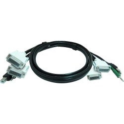 KVM USB Dual Link Dual DVI Kabel mit Audio - verschiedene Längen