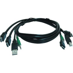 KVM USB Dual HDMI Kabel mit Audio - verschiedene Längen