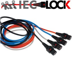 IEC-LOCK Kabel mit Verriegelung und Abziehschutz - in verschiedenen Farben und Längen