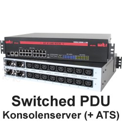 Schaltbare PDU + Konsonsolenser mit optionaler ATS-Funktionalität