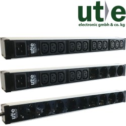 U.T.E. Basic PDUs: 19'' Steckdosenleisten für den horizontalen und/ oder vertikalen Einbau in IT−Schränke