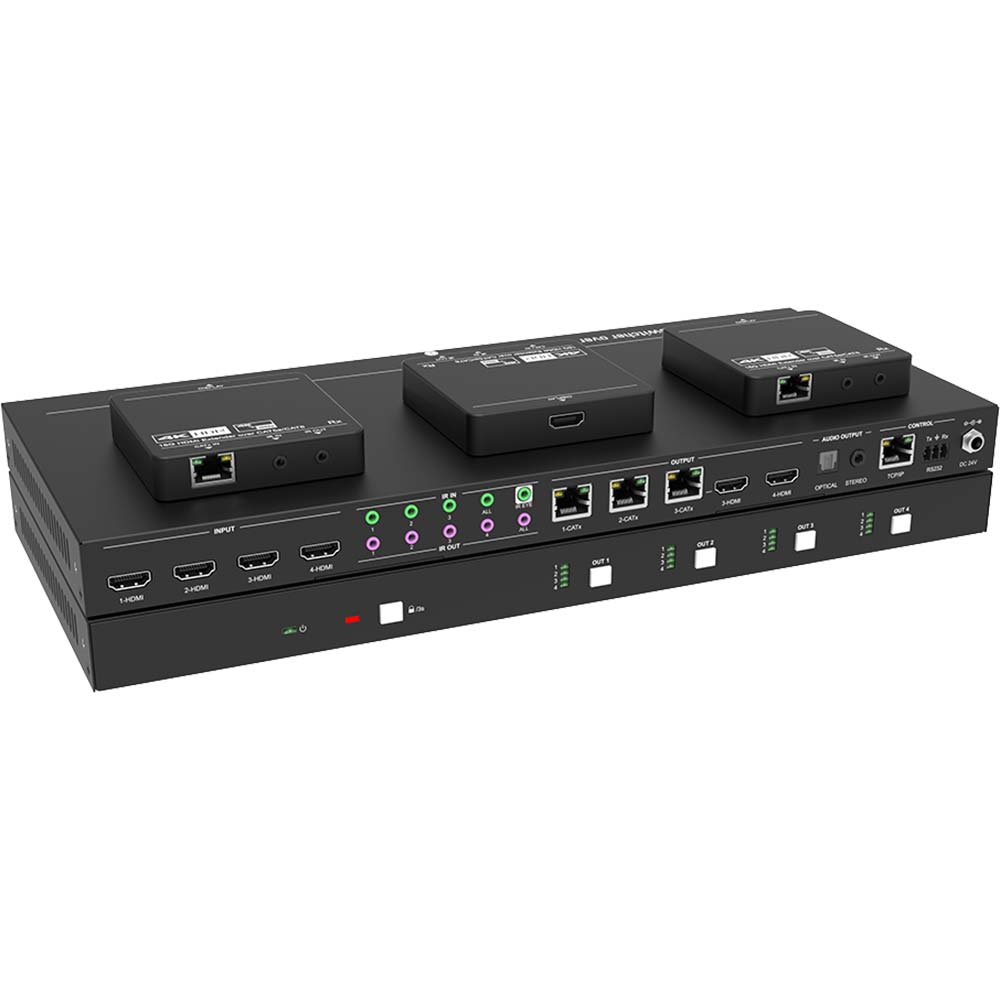 PTN NPG-MX44E-H2 KIT: | 4x4 18G HDMI Matrix Switcher Set
