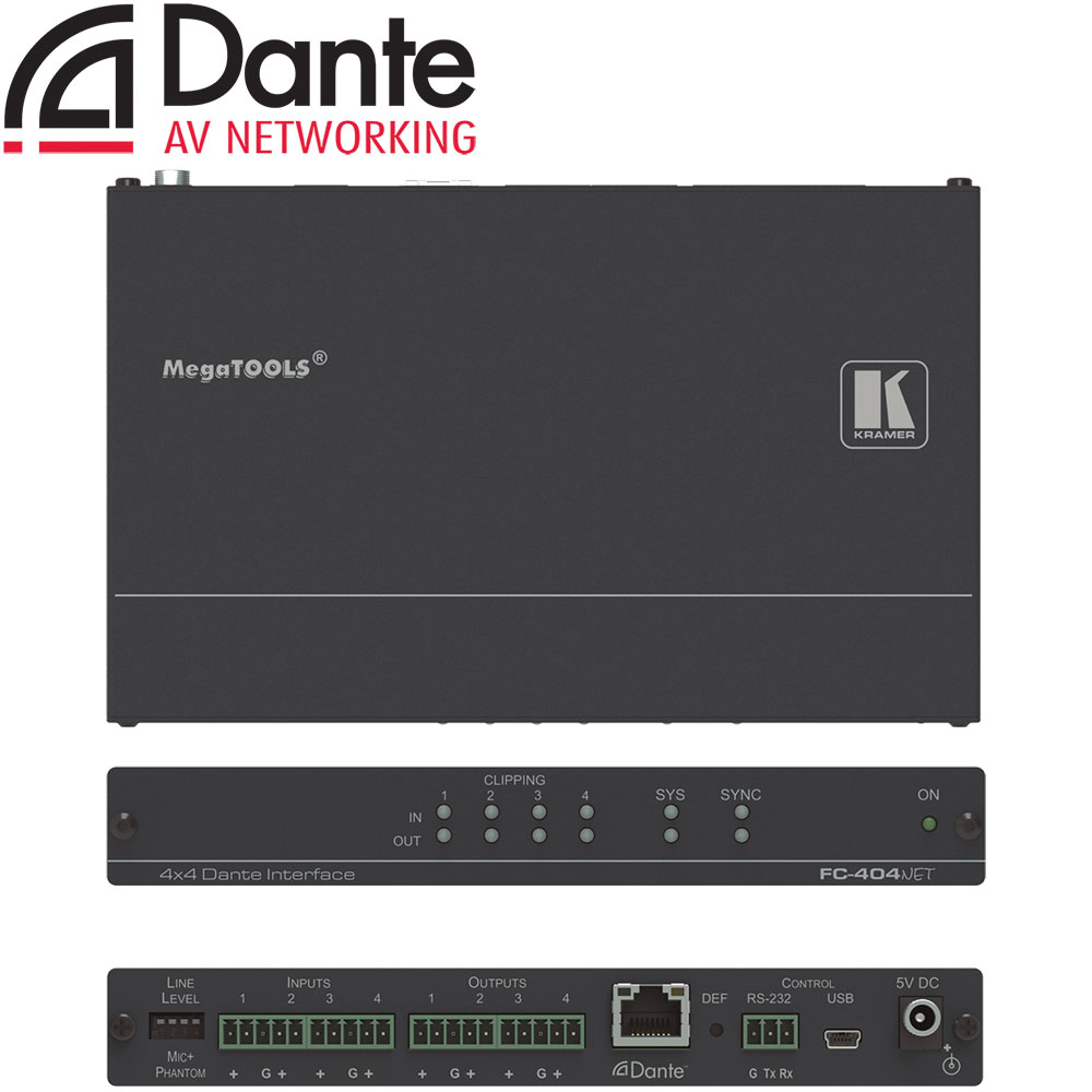 Kramer FC-404Net | 4X4 Dante Interface