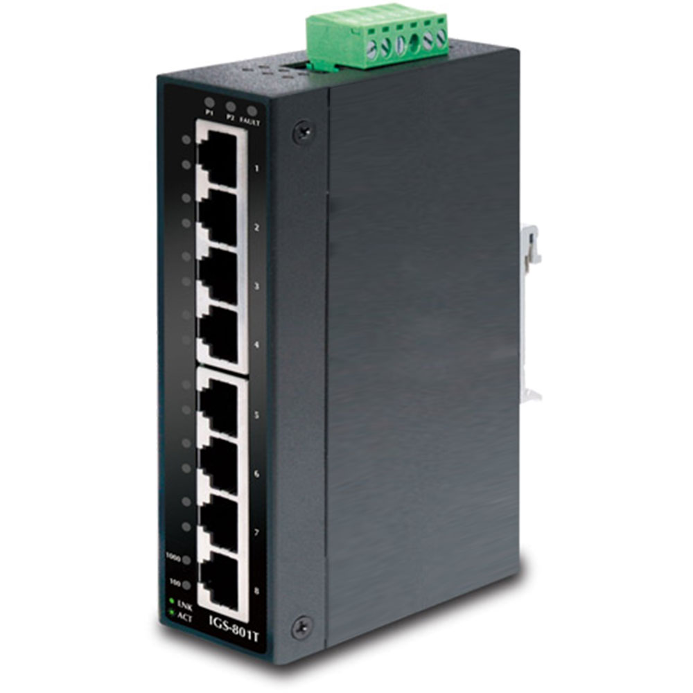 IGS-801T Gigabit Ethernetswitch, 8 Port, Temperaturbereich -40 bis +75 Grad Celsius
