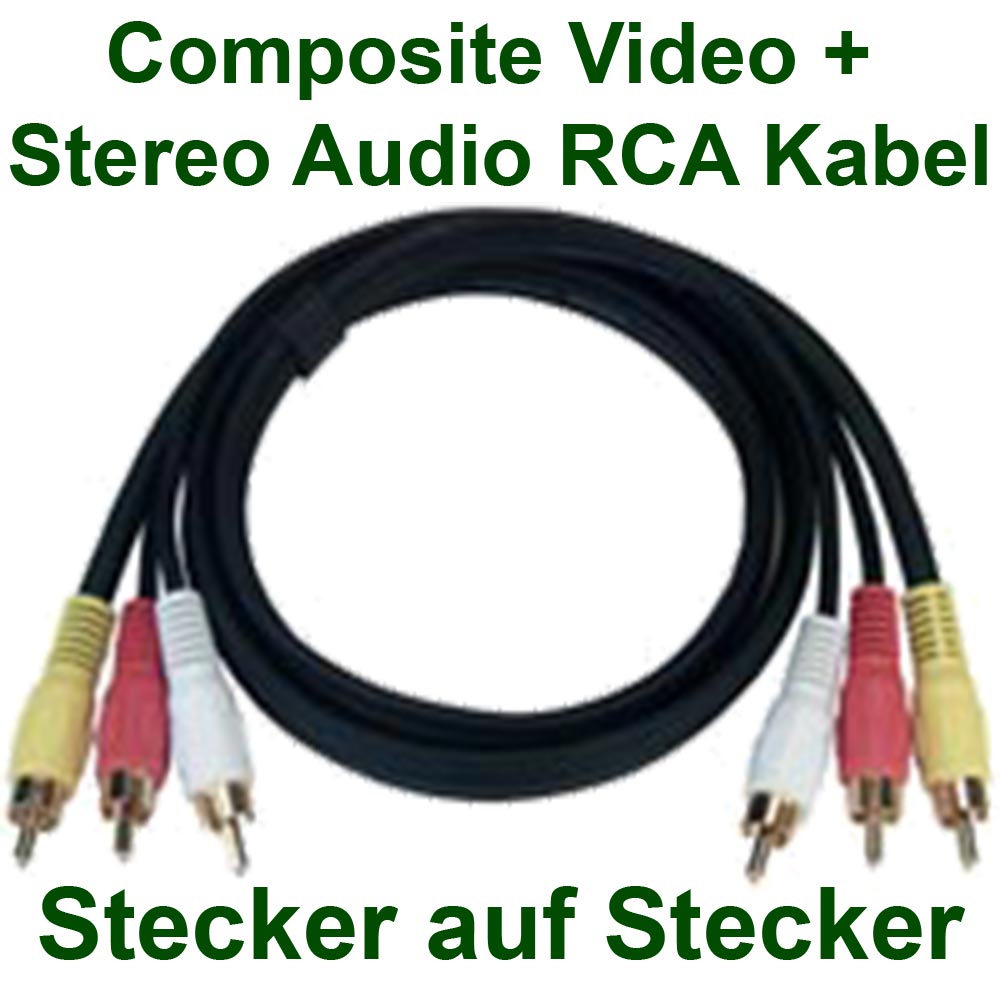 Cinch Video Kabel gelb 10 m composite TVout composite Cinchstecker > Stecker 10m 