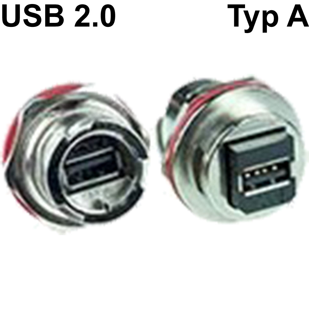 Wasserdichte USB Einbaubuchse (TypA) aus Metall (IP67)