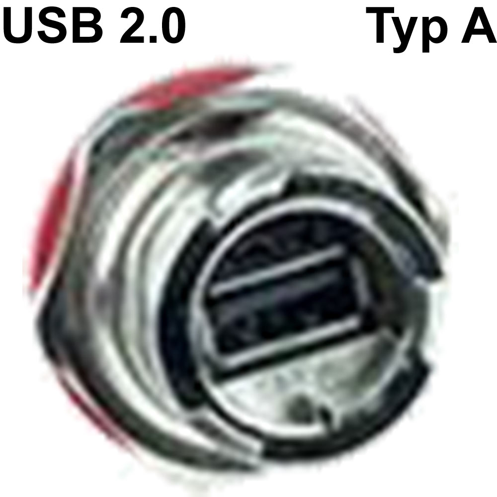 Wasserdichte USB Einbaubuchse (TypA) aus Metall (IP67)