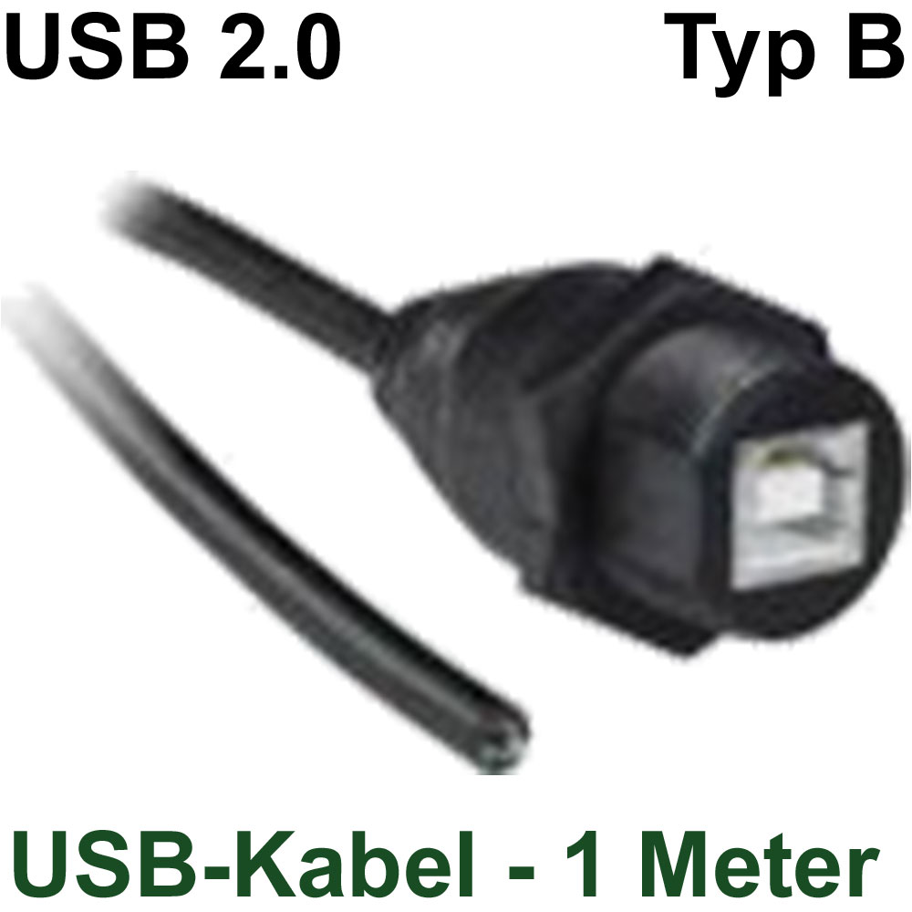 Wasserdichte USB 2.0 Buchsen & Kabel - Typ B: Wasserdichtes USB-Kabel mit  Buchse TypB (IP67)