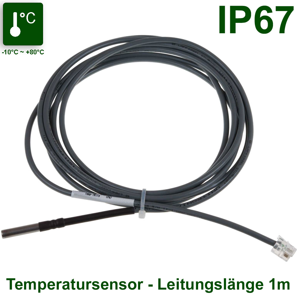 Temperatursensor (IP67) für IP-Thermometer - am 1m Kabel