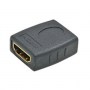 HDMI Doppelkupplung mit vergoldeten Kontakte: HDMI Adapter zum Zusammenstecken von 2 HDMI Kabeln, 2x HDMI-Buchse, 19-polig  - vergossenes Gehäuse - HDTV-kompatibel - Farbe schwarz