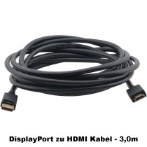Kramer C-DPM/HM-10 | Display-Port zu HDMI Kabel (Stecker/Stecker) - Hochwertiges Kabel zum Anschließen einer Display–Port Quelle an eine HDMI–Senke mit einer Länge von 3,0m.