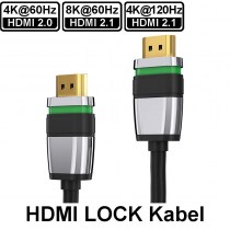 HDMI Lock Kabel - HDMI-Lock-Stecker / HDMI-Lock-Stecker | Premium HighSpeed (HDMI2.0, 4K60, 18G) und Ultra HighSpeed (HDMI2.1, 8K60, 4K120, 48G)