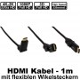 1,0m High Speed HDMI Kabel mit flexiblen Winkelsteckern u. Ethernet Channel für 4K/ Ultra HD und 1080p 3D | unterstützt ARC | vergoldete Steckersysteme für geringere Übergangswiderstände