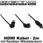 2,0m High Speed HDMI Kabel mit flexiblen Winkelsteckern u. Ethernet Channel für 4K/ Ultra HD und 1080p 3D | unterstützt ARC | vergoldete Steckersysteme für geringere Übergangswiderstände