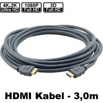 Kramer C-HM/HM-10 | HDMI-Anschlusskabel - 3,0m | Hochwertiges HDMI‐Verbindungskabel mit vergoldeten Steckern für korrosionsresistente und bestmögliche Verbindungen.