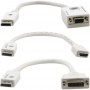 Kramer ADC-DPM/xF: Adapterkabel DisplayPort-Stecker auf VGA, HDMI oder DVI-Kupplung - Länge jeweils 30cm - Farbe weiß