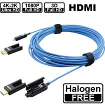 Kramer CLS‑AOCH/XL: Aktives optisches 4K HDMI-Kabel mit abnehmbaren Streckern, halogenfrei - In verschiedenen Längen erhältlich