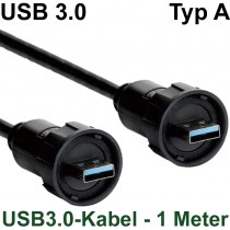 Wasserdichte USB 2.0 Buchsen & Kabel - Typ B: Wasserdichte USB Einbaubuchse  (TypB) mit Schnellverschluss (IP67)