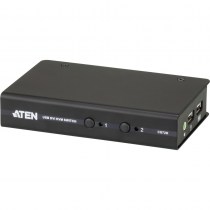 Der DVI USB KVM-Desktop-Switch ATEN CS72D ermöglicht die Steuerung von zwei Computern über eine einzige Konsole bestehend aus USB-Maus, USB-Tastatur und DVI-Monitor (Digital Visual Interface).
