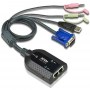 Anschlussbeispiel des KVM Dongles ATEN KA7178. Hier am KVM over IP-Switch KM0932. Das Dongle passt für viele ATEN KVM Produkte. Bitte sprechen unsere KVM Berater an.