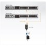 Anschlussbeispiel des KVM Dongles ATEN KA7178. Hier am KVM over IP-Switch KM0932. Das Dongle passt für viele ATEN KVM Produkte. Bitte sprechen unsere KVM Berater an.