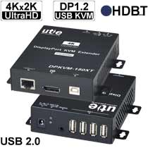 DPKVM-150x: 4K60 DisplayPort USB2.0 KVM Verlängerung mit bidirektionaler RS232 Übertragung - via HDBaseT