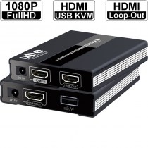 HDKVM-60X: Verlängert 1080p @60 HDMI USB KVM Signale latenzfrei auf bis zu 60m - über ein CAT-Kabel
