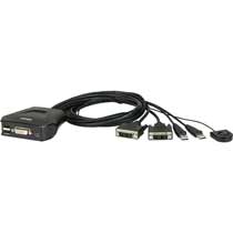 ATEN CS22D: USB-DVI-KVM-Switch mit integriertem Kabel