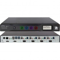 ADDERView CCS-MV 4224: 4K 4-Port Multivewer KVM Switch - für die gemeinsame Nutzung von 4K Video, Maus und Tastatur sowie Audio von 4 Computern - mit einer einzelnen Workstation.