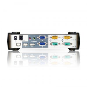 ATEN CS1742: Dual Video 2-Port KVM Switch, mit USB und Audiounterstützung - Rückseite / Anschlüsse