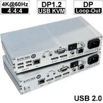 Ultraline UVX1: 4K Displayport KVM Extender over IP von kvm-tec - KVM-Extender−Set über IP (CAT)