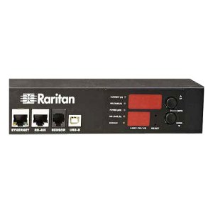 Die Stromleiste PXE1190R von Raritan bietet neben den 8x IEC C13 Ausgängen noch 4 weitere Anschlüsse zum Messen, Überwachen und Steuern.
