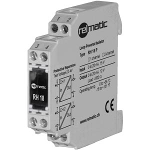 Trenner ohne Hilfsenergie: Der RH18 ist ein passiver Trennverstärker in kompakter Bauform. Er benötigt keine zusätzliche Spannungsversorgung, da die Hilfsenergie aus dem Messsignal gewonnen wird