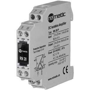 Normsignal-Trennverstärker, fest eingestellt: Der RN28 ist ein Normsignal-Trennverstärker und dient zur galvanischen Trennung und Wandlung von 0 ... 20 mA, 4... 20 mA und 0 ... 10 V Standardsignalen.