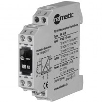 Der Temperatur-Messumformer RR 48 setzt die Messwerte des Pt-Sensors in 0 ... 20mA, 4 ... 20 mA, 0 … 5V oder 0 ... 10 V Standardsignale um und stellt diese potentialfrei am Ausgang zur Verfügung.