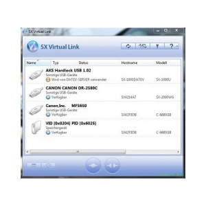 SX-Virtual Link:  Die Software durchsucht automatisch das Netzwerk nach USB Geräten und USB Device Servern und ermöglicht es, sich mit den Geräten zu verbinden. Danach sind sie so verfügbar, als wenn sie lokal angeschlossen wären.